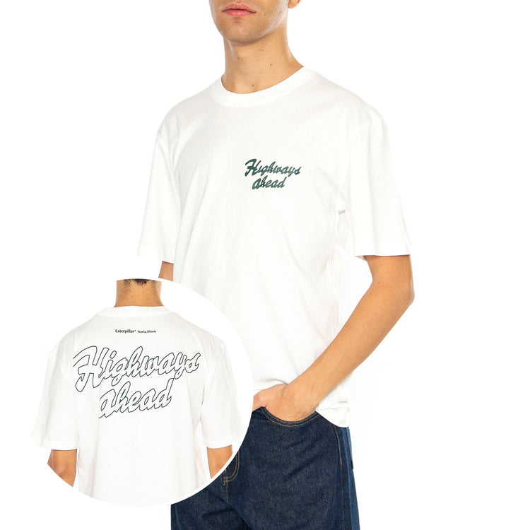 Highways Ahead T-Shirt Bone - Maglietta Girocollo Uomo Bianca 6010120-11-4300 . CAT 
