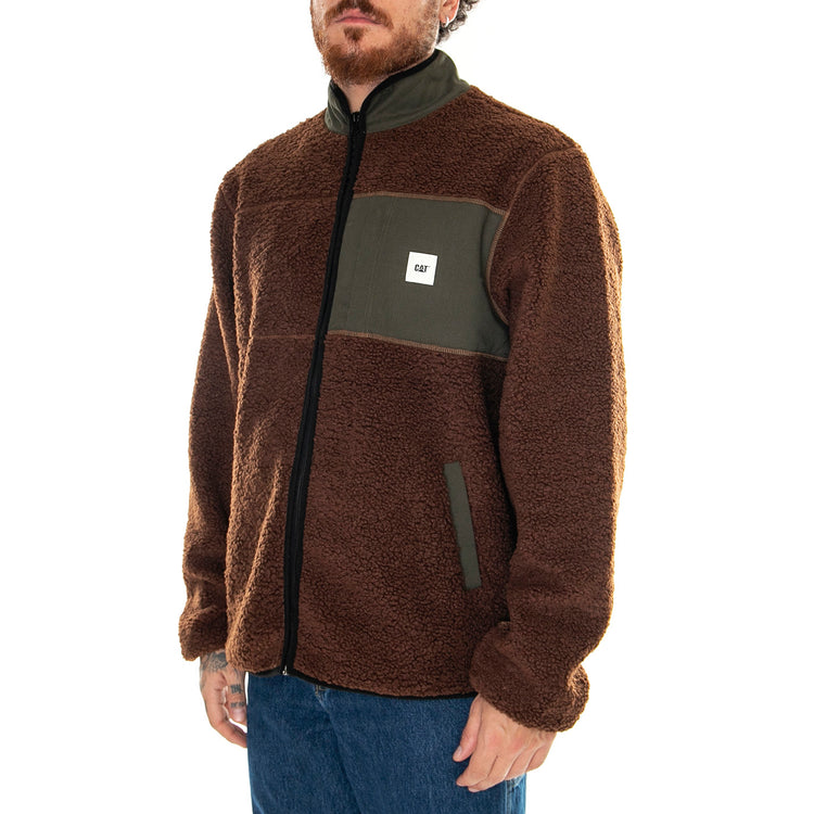 Full Zip Sherpa Brown - Giacca Uomo Marrone 6040068-13191 . CAT 