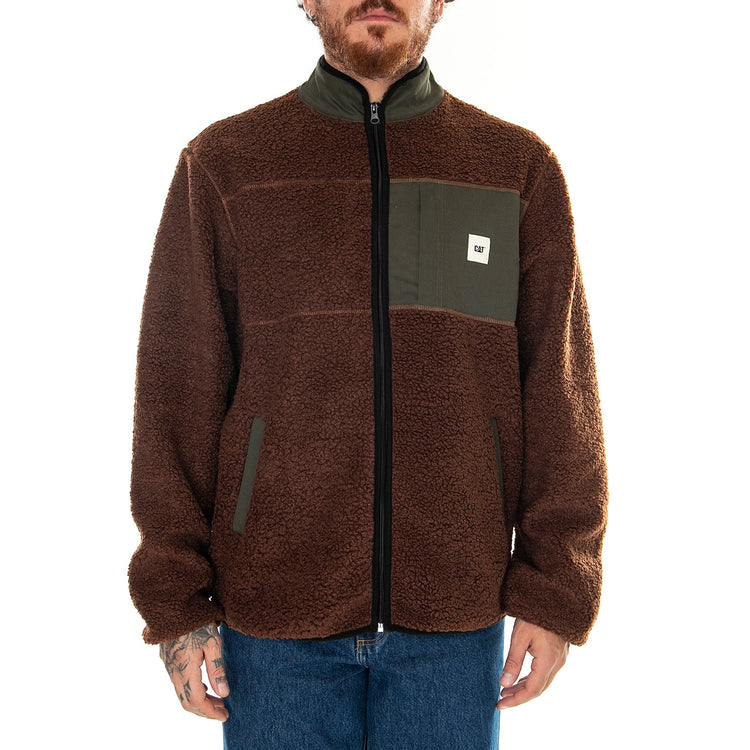 Full Zip Sherpa Brown - Giacca Uomo Marrone 6040068-13191 . CAT 