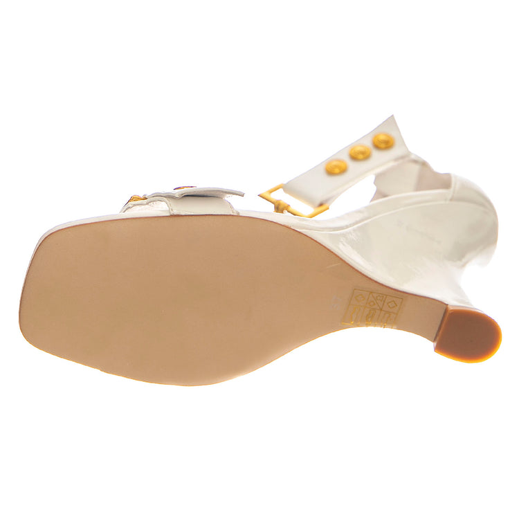 Leonite White Patent Gold - Sandali Donna Bianco / Oro JCLEONITE-WHT . JEFFREY CAMPBELL 