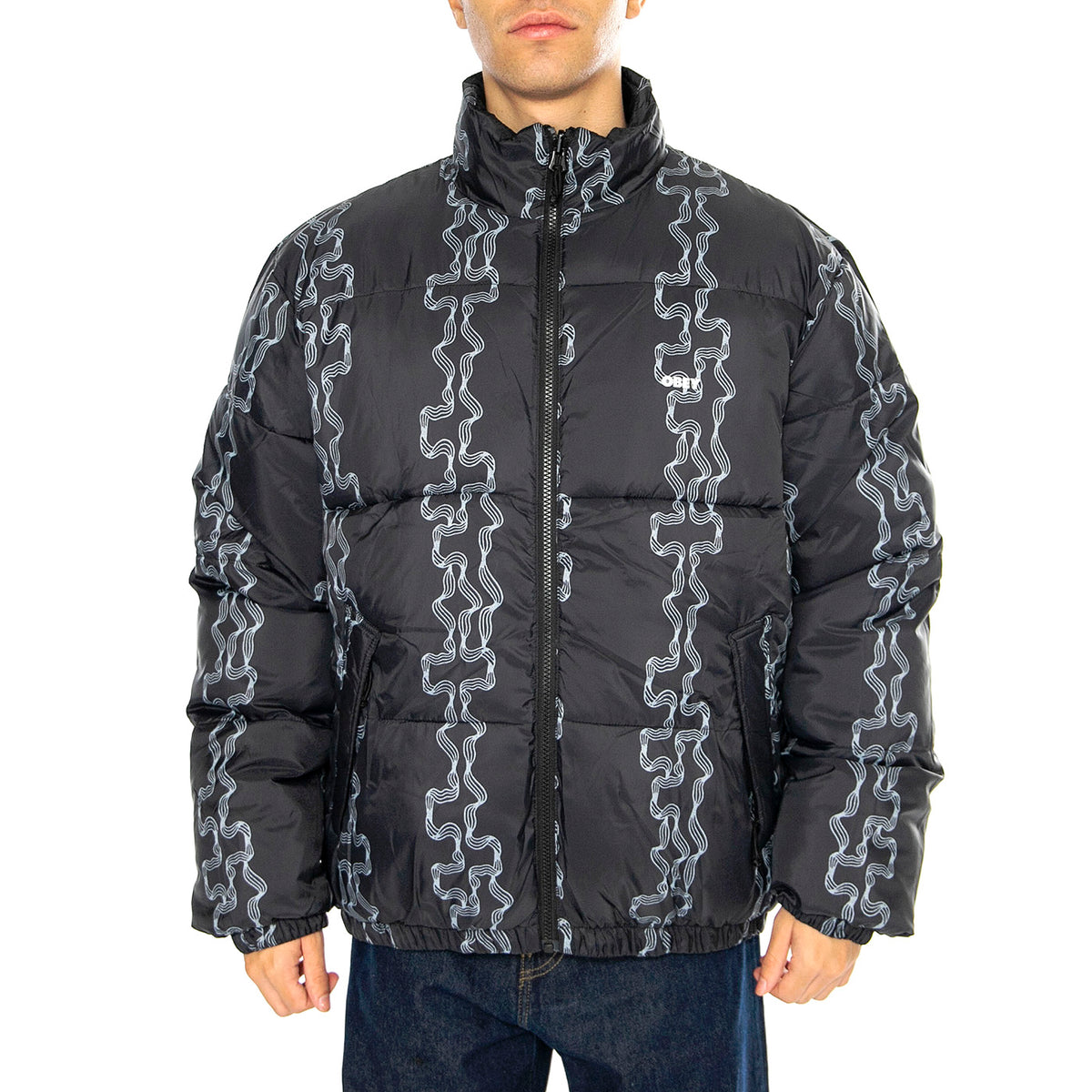 Benny Puffer Jacket Black Multi - Giacca Uomo Nera 121800507-BKM . OBEY 