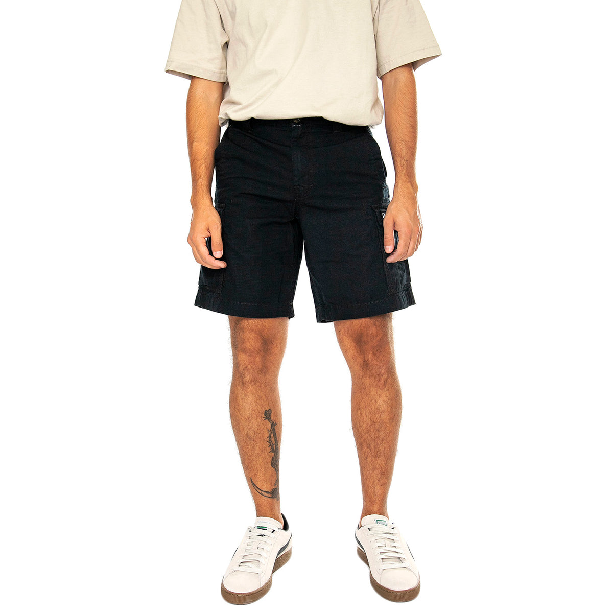 P Bear Cargo Shorts Black - Bermuda Cargo Uomo Neri PFD0374-023 . PENFIELD 