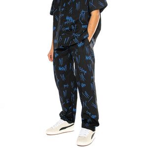 Jay Pant Over Blind Black / Ultra Blue - Pantaloni Uomo Neri JAY PANT OVER BLIND - BLACK/ULTRA BLUE . WASTED PARIS 