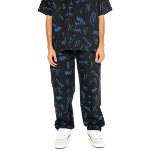 Jay Pant Over Blind Black / Ultra Blue - Pantaloni Uomo Neri JAY PANT OVER BLIND - BLACK/ULTRA BLUE . WASTED PARIS 