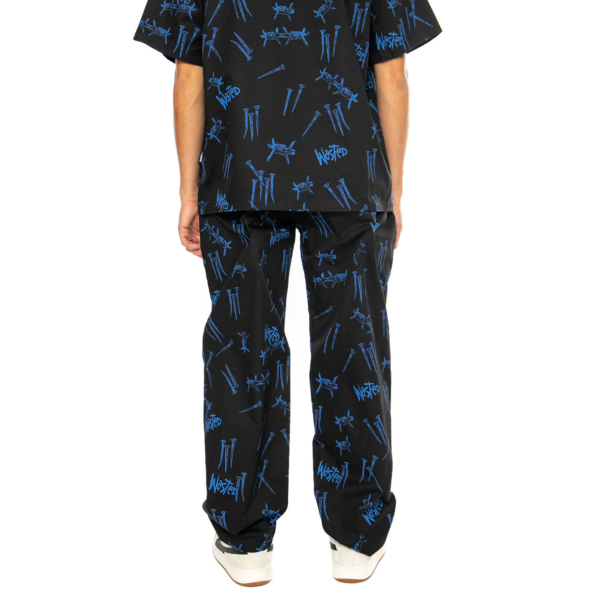 Jay Pant Over Blind Black / Ultra Blue - Pantaloni Uomo Neri JAY PANT OVER BLIND - BLACK/ULTRA BLUE . WASTED PARIS 