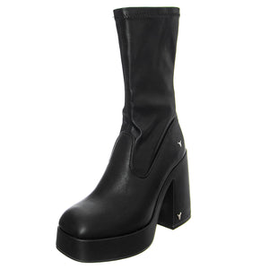 HIDDEN BLACK STRETCH PU - Stivaletti alla Caviglia Donna Neri WSSHIDDEN-BLK . WINDSOR SMITH 