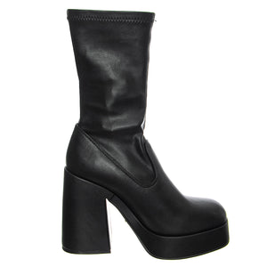 HIDDEN BLACK STRETCH PU - Stivaletti alla Caviglia Donna Neri WSSHIDDEN-BLK . WINDSOR SMITH 