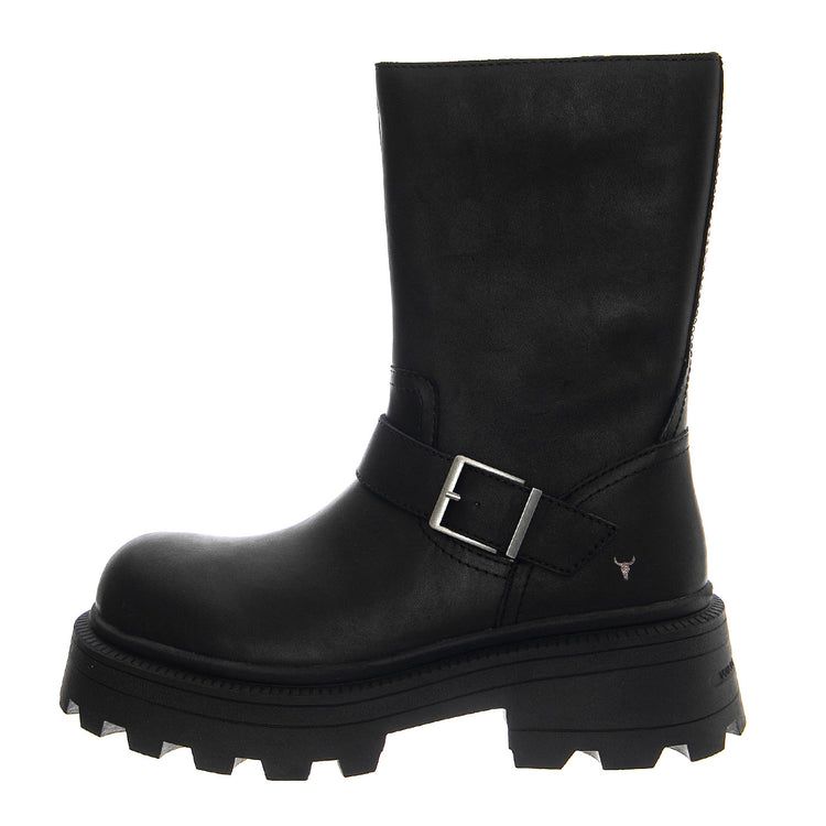 Teasin Black Rock Leather - Stivali Donna Neri WSSTEASIN-BLK . WINDSOR SMITH 