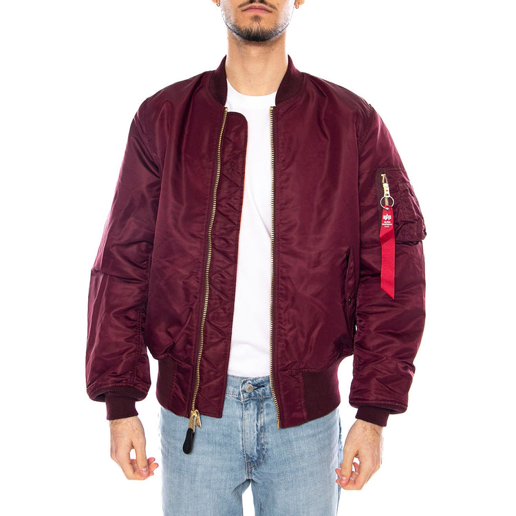 Alpha Industries MA-1 Reversible Bomber -- Giacca Reversibile Uomo Bordeaux / Arancione F100101 608 ALPHA INDUSTRIES 
