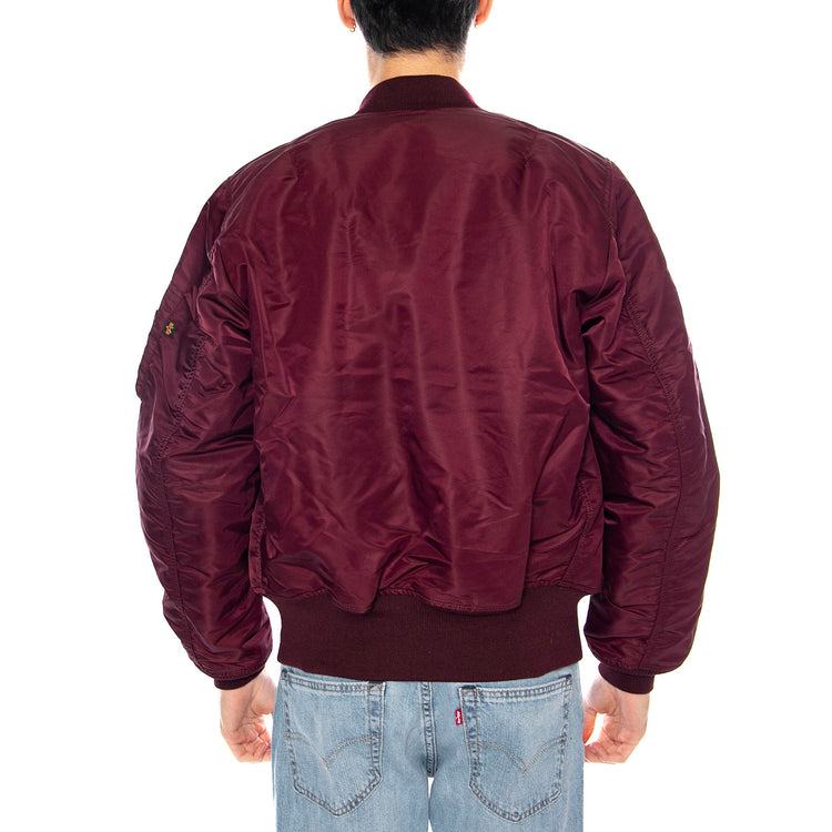 Alpha Industries MA-1 Reversible Bomber -- Giacca Reversibile Uomo Bordeaux / Arancione F100101 608 ALPHA INDUSTRIES 