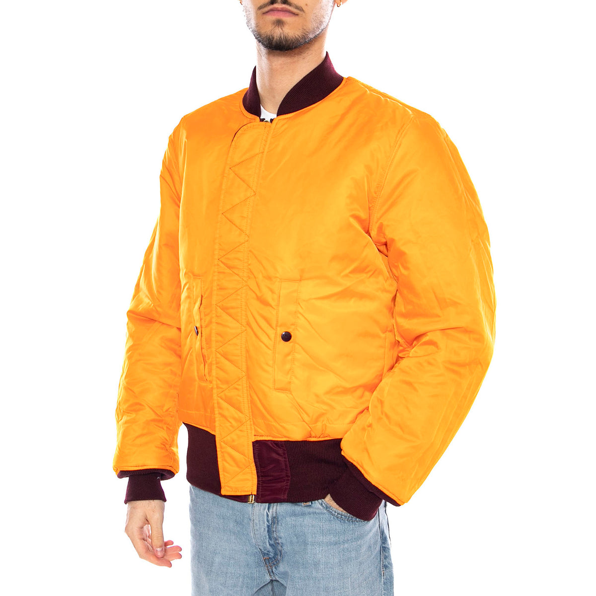 Alpha Industries MA-1 Reversible Bomber -- Giacca Reversibile Uomo Bordeaux / Arancione F100101 608 ALPHA INDUSTRIES 