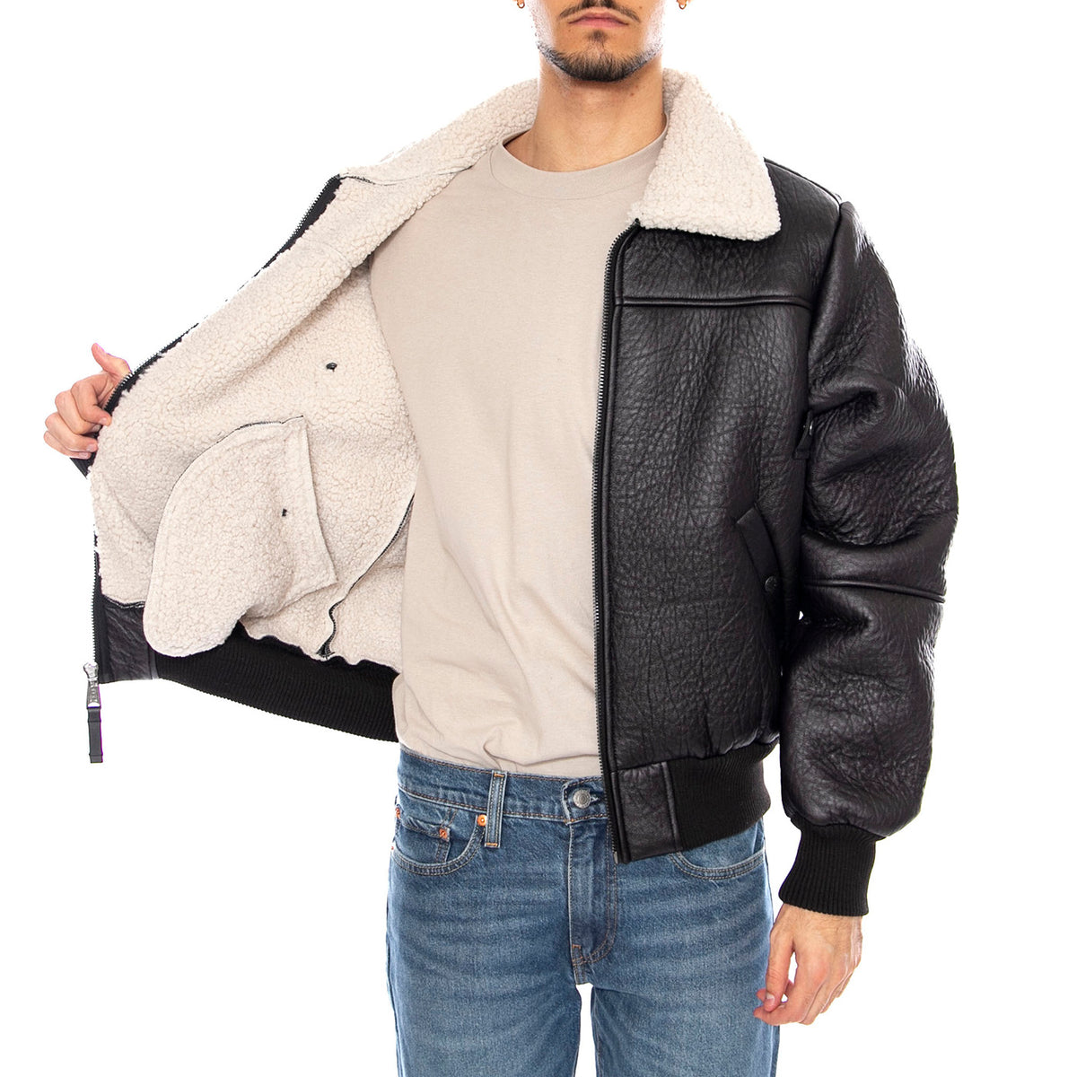 B-15 MOD Jacket -- Giacca Uomo Nera F258117 3 ALPHA INDUSTRIES 