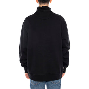 Centered Logo 1/4 Zip Fleece - Felpa Uomo Mezzo Collo Nera AA_A005_SW001 . AQUASCUTUM 