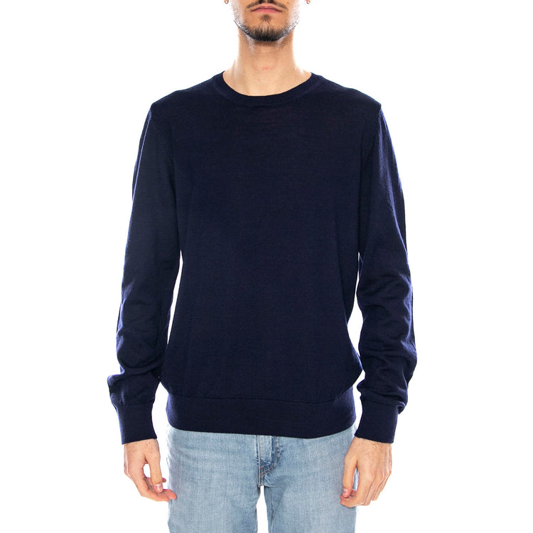 Extrafine Merino Wool Patches Knit -- Maglione Uomo Blu AA_A005_WO003_11 . AQUASCUTUM 