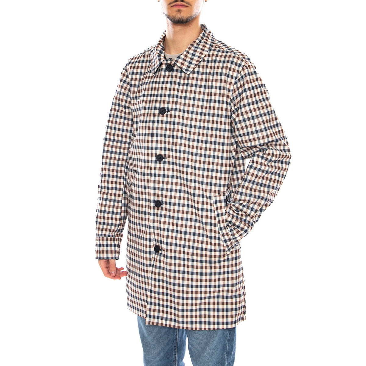 Aquascutum Iconic Reversible Trench -- Trench Uomo Blu AA_ICON_JK004 . AQUASCUTUM 