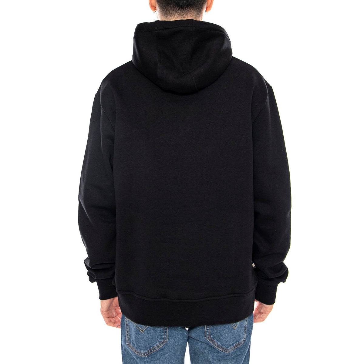 Small Logo Hoodie Fleece -- Felpa con Cappuccio Uomo Nera AW_ICON_SW002_16 . AQUASCUTUM 