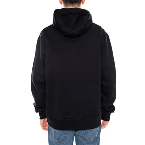 Small Logo Hoodie Fleece -- Felpa con Cappuccio Uomo Nera AW_ICON_SW002_16 . AQUASCUTUM 