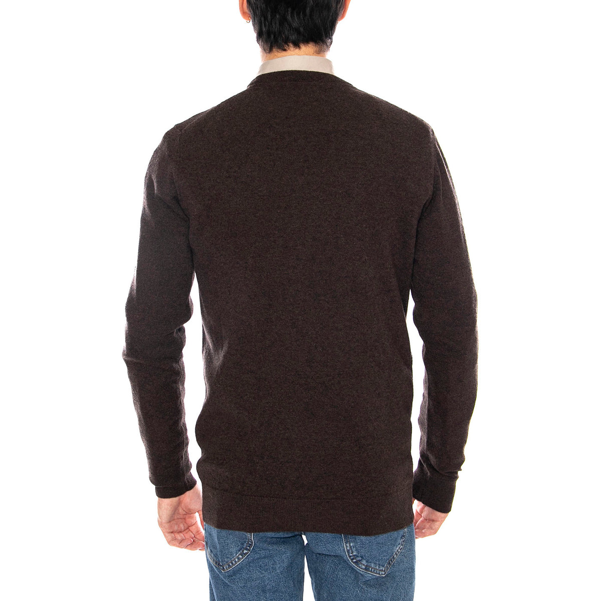 Essential L/Wool Crew Neck Dark Oak - Maglione Girocollo Uomo Marrone MKN0345 BR17 BARBOUR 