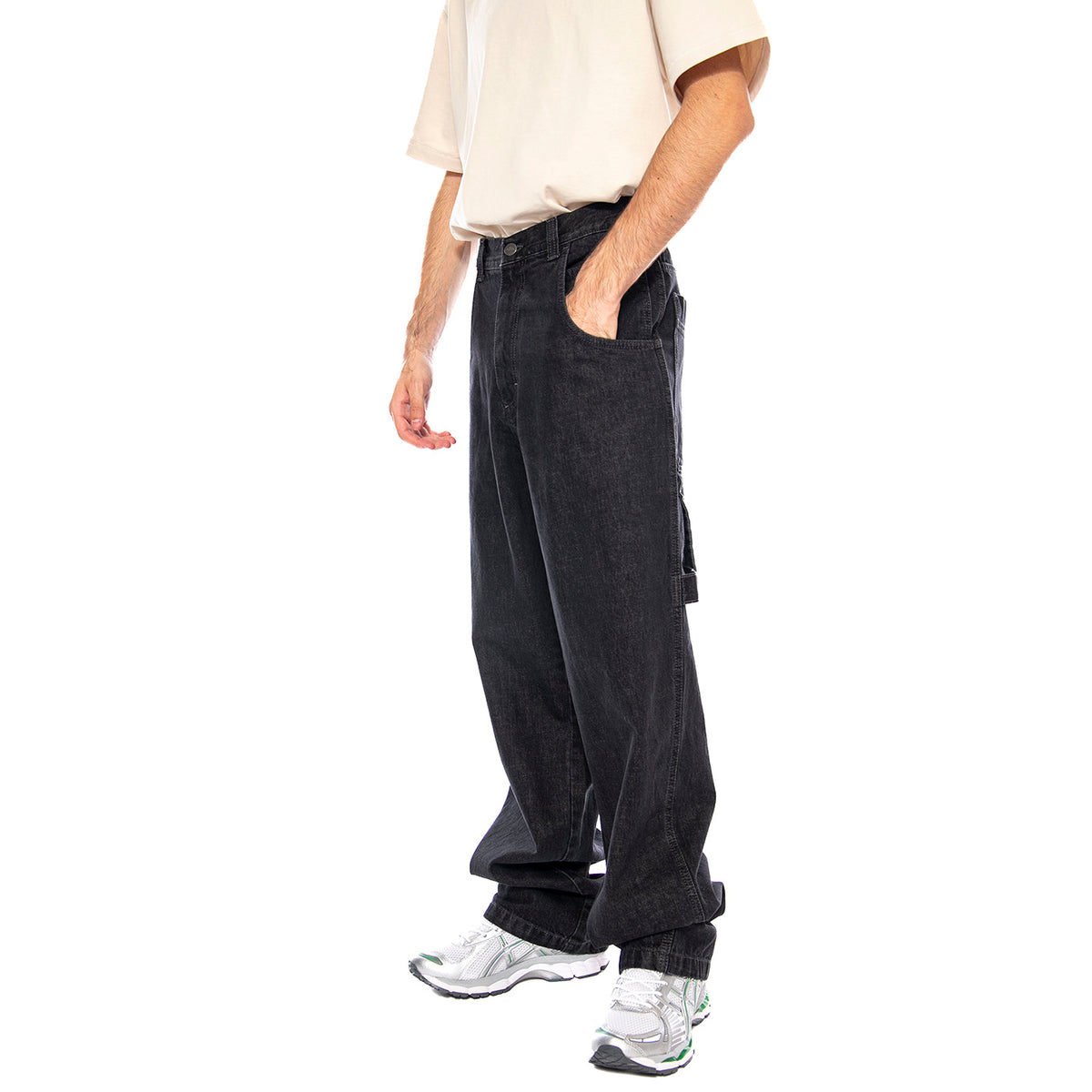 Baggy T. Denim Nero Lav. Solo ST.W - Pantaloni Uomo Neri R.BIANCO-L-BLAK-LF5042 . BLUESKIN 