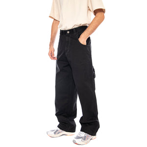 Baggy T. Gabardina Col. Tinto Nero - Pantaloni Uomo Neri R.BIANCO-L-CAMA-00N . BLUESKIN 
