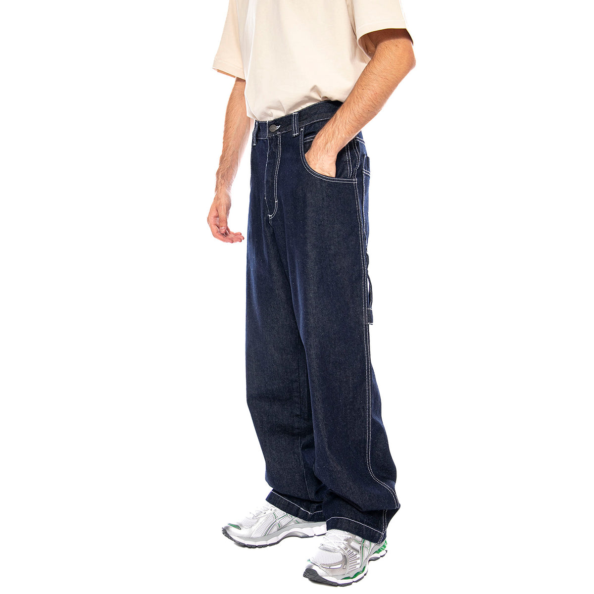 Baggy T. Denim Blue Lav Ecowash - Pantaloni Uomo Blu R.BIANCO-L-DNMB-001 . BLUESKIN 
