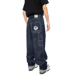 Pantolone Lungo T. Denim Blue 100% Cot Lav Ammorbidito - Pantaloni Denim Jeans Uomo Blu R.BLUE-L-DNMB-001 . BLUESKIN 