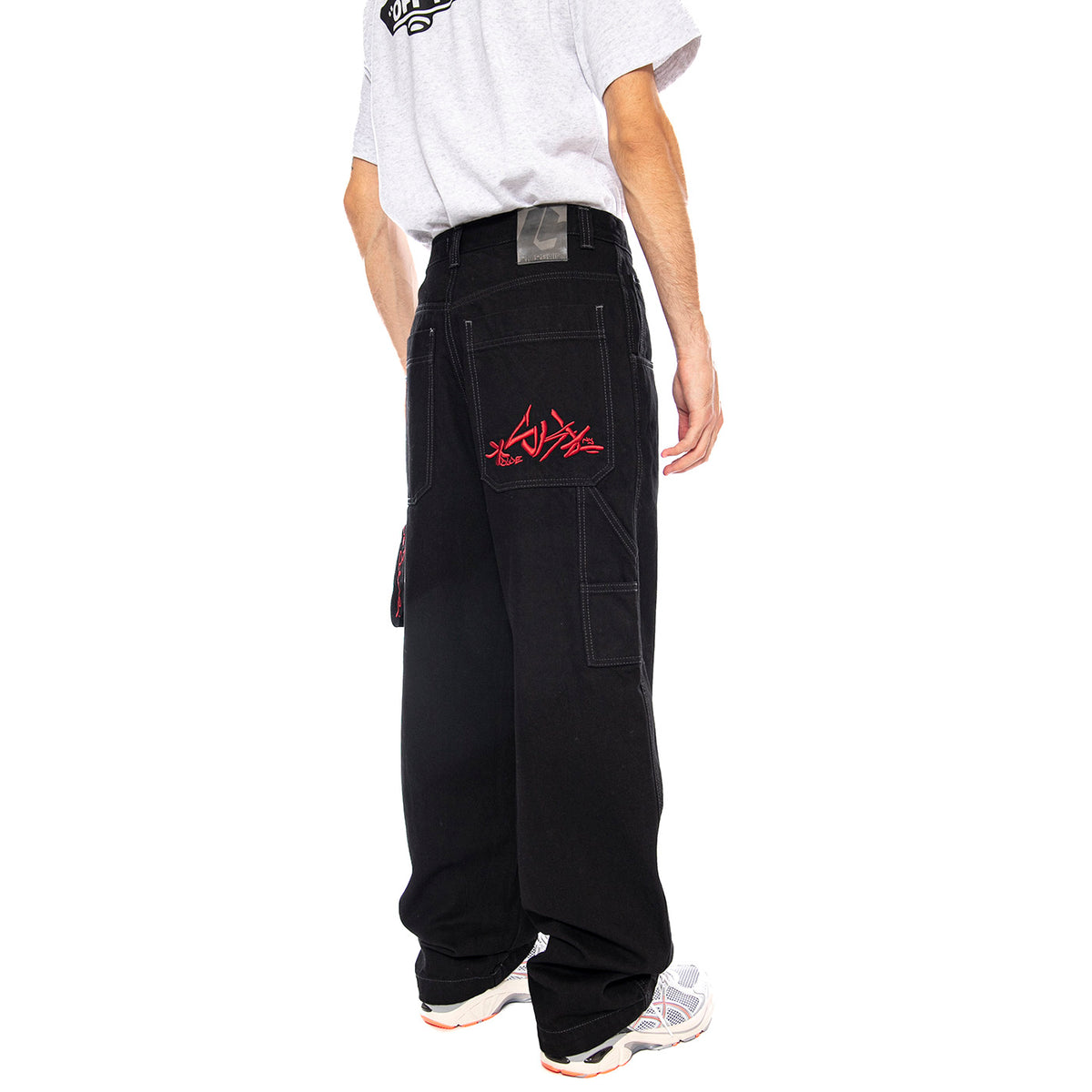 Pant Baggy T. Denim Doppio Black Var Nero - Pantaloni Denim Jeans Uomo Neri RED-L-2BLK-00N . BLUESKIN 