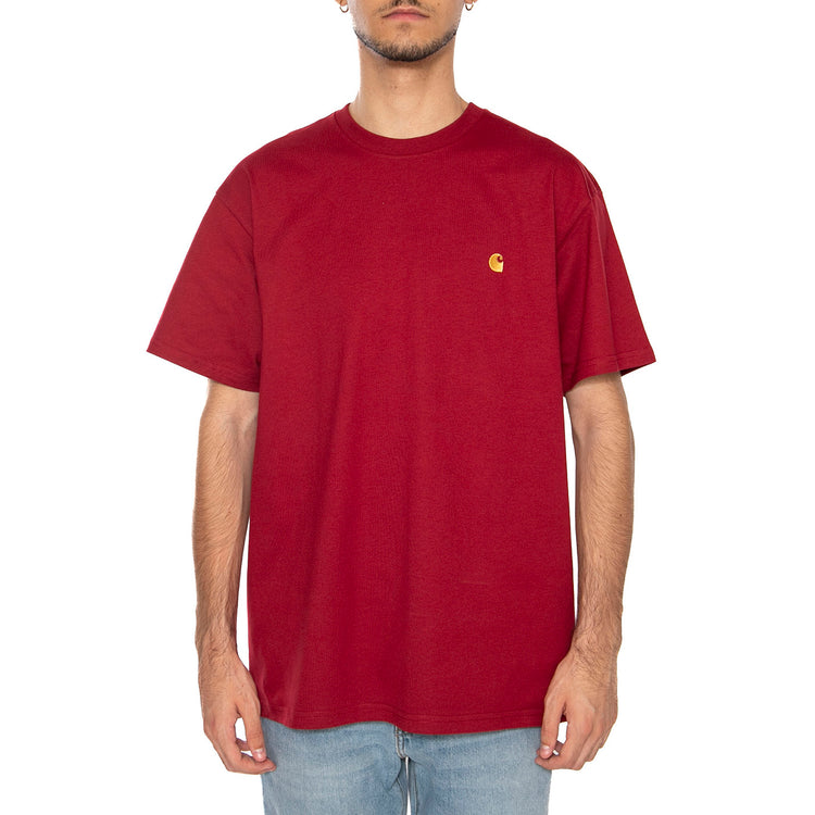 S/S Chase T-Shirt Scarlet / Gold - Maglietta Girocollo Uomo Rossa I026391.30QXX . CARHARTT WIP 