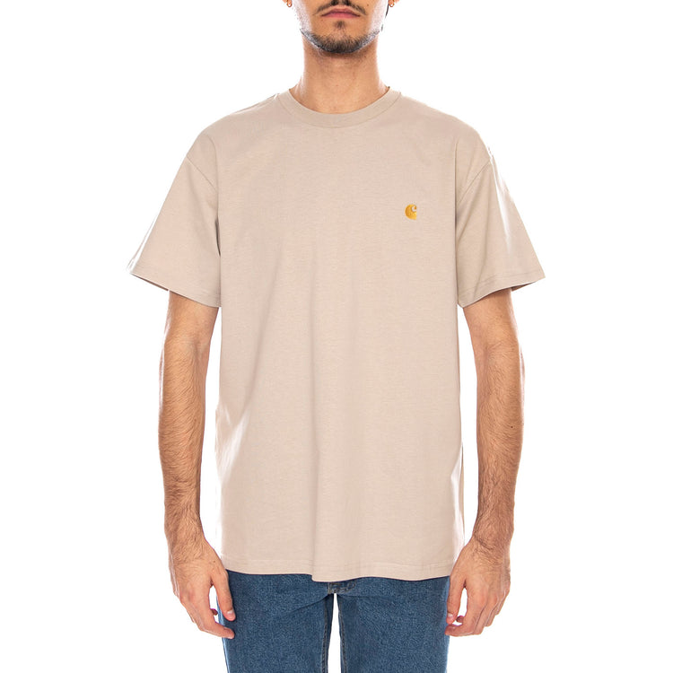 S/S Chase T-Shirt Fleur De Sel / Gold - Maglietta Girocollo Uomo Beige I026391.38AXX . CARHARTT WIP 