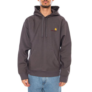 Hooded American Script Sweat Porphyry - Felpa con Cappuccio Uomo Verde I028279.33CXX . CARHARTT WIP 
