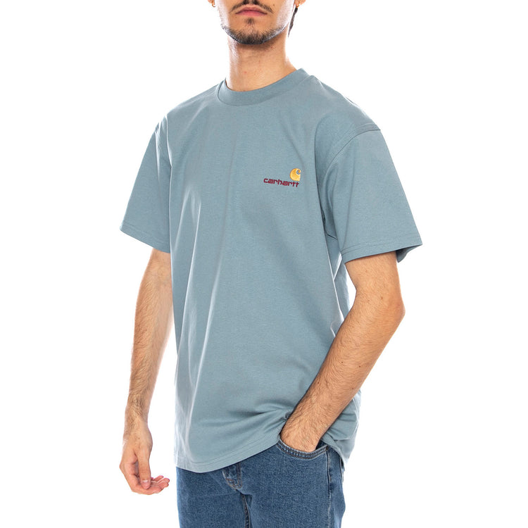 S/S American Script T-Shirt Citadel - Maglietta Girocollo Uomo Blu Medio I029956.33EXX . CARHARTT WIP 
