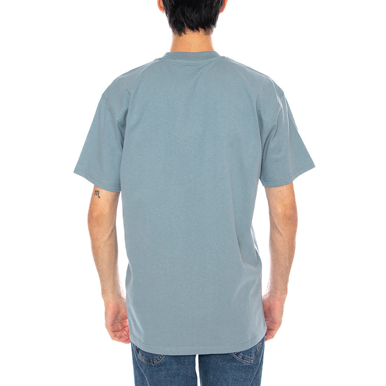 S/S American Script T-Shirt Citadel - Maglietta Girocollo Uomo Blu Medio I029956.33EXX . CARHARTT WIP 