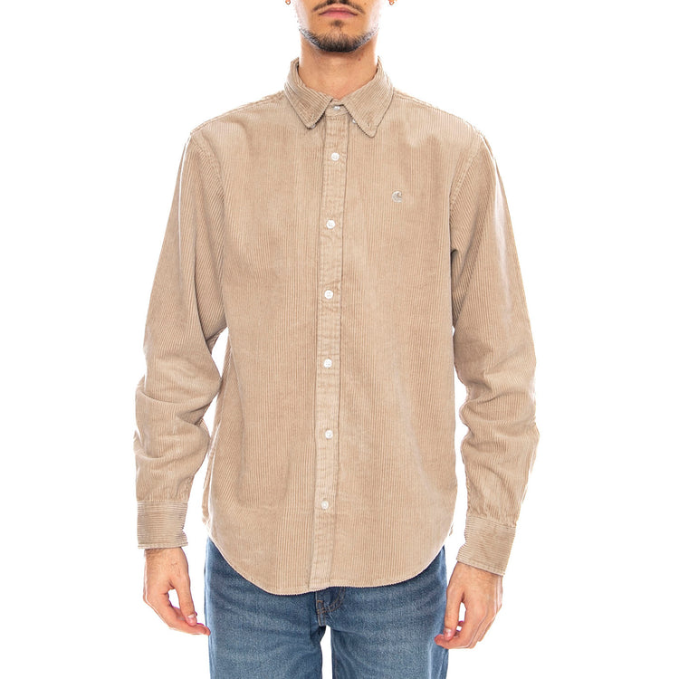 L/S Madison Cord Shirt Wall / Wall -- Camicia Uomo Beige I029958.0FGXX . CARHARTT WIP 