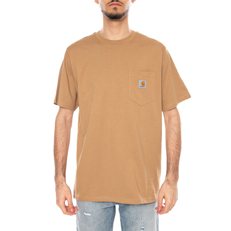 S/S Pocket T-Shirt Peanut - Maglietta Girocollo Uomo Marrone I030434.2FSXX . CARHARTT WIP 