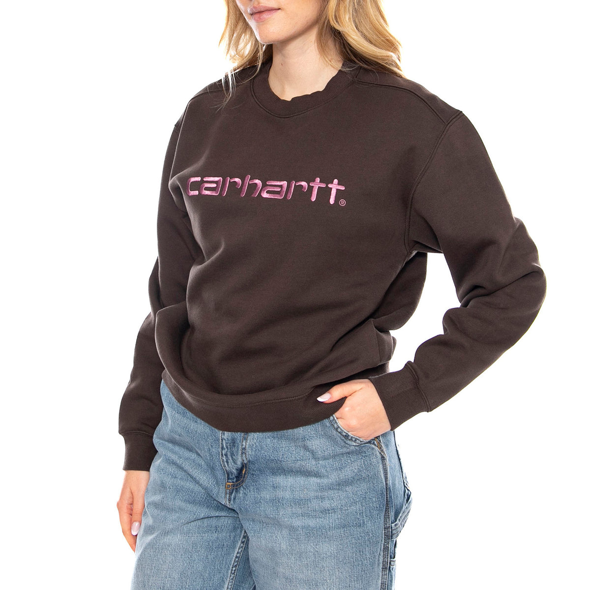 W Carhartt Sweatshirt Vitola / Phlox - Marrone - Felpa Donna I033647_39L_XX . CARHARTT WIP 