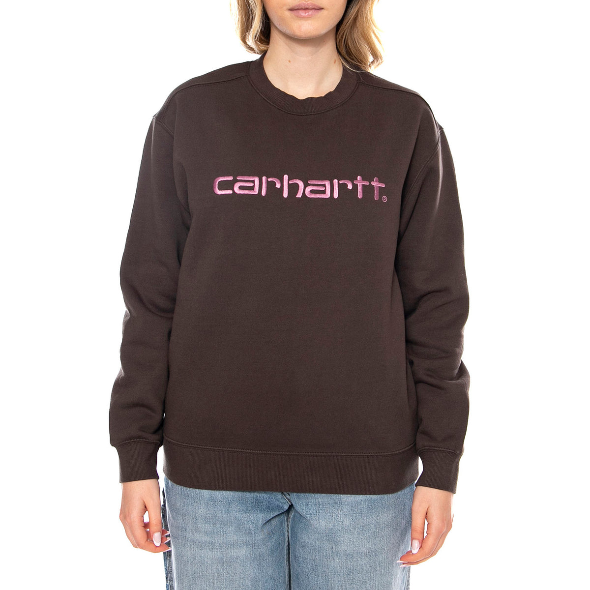 W Carhartt Sweatshirt Vitola / Phlox - Marrone - Felpa Donna I033647_39L_XX . CARHARTT WIP 