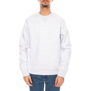 Chase Sweat Ash Heather / Gold - Felpa Girocollo Uomo Grigia I033660.00JXX . CARHARTT WIP 
