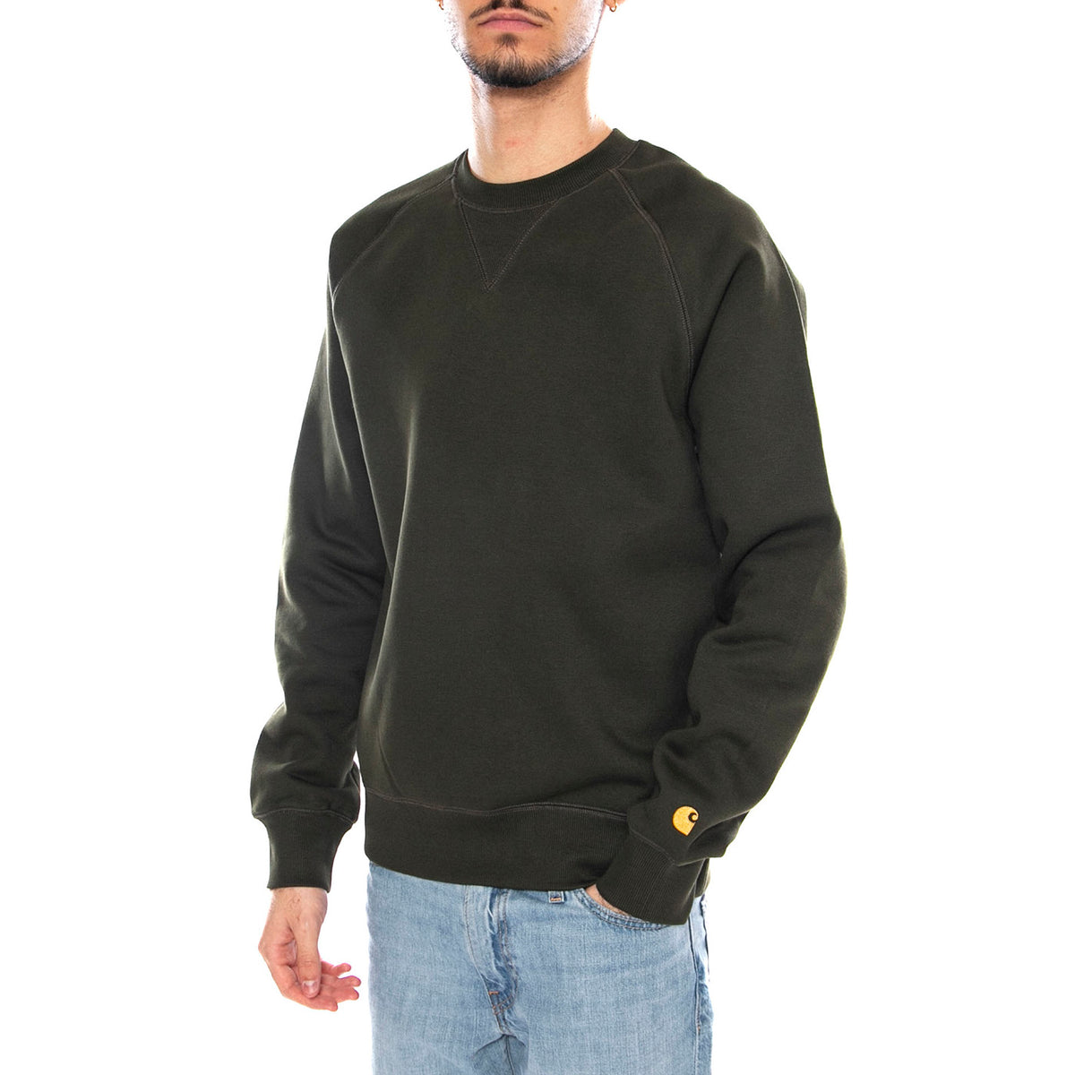 Chase Sweat -- Felpa Uomo Olive / Gold I033660.3CBXX . CARHARTT WIP 