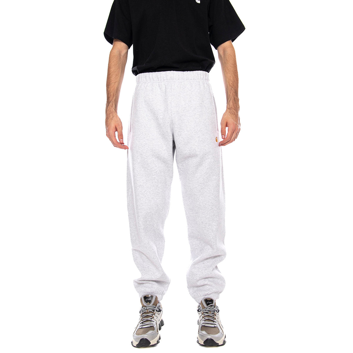 Chase Sweat Pant Ash Heather / Gold - Pantaloni in Felpa Uomo Grigi I033667.00JXX . CARHARTT WIP 