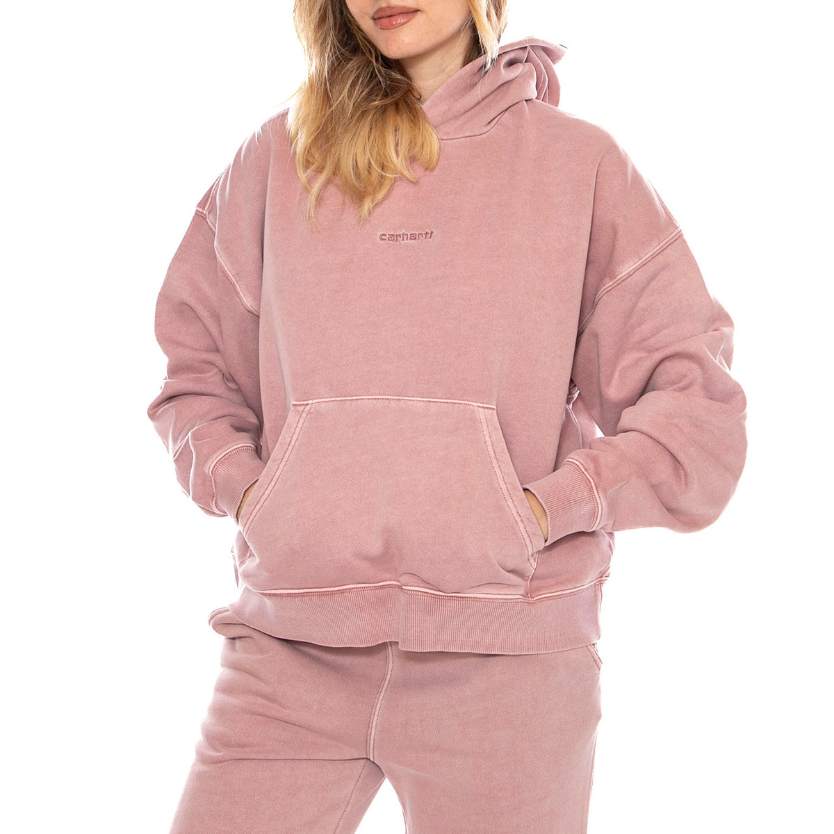 W Hooded Benton Sweatshirt - Rosa - Felpa con Cappuccio Donna I034512_1NJ_GD . CARHARTT WIP 