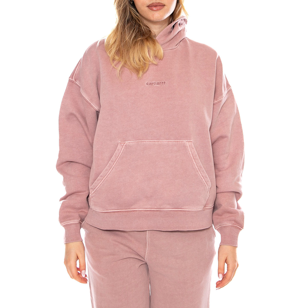 W Hooded Benton Sweatshirt - Rosa - Felpa con Cappuccio Donna I034512_1NJ_GD . CARHARTT WIP 