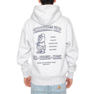 Hooded Sandwich Sweat Ash Heather / Blue - Felpa Uomo Grigia I035277.1V1XX . CARHARTT WIP 