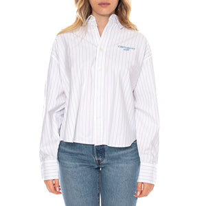 W Carhartt Cassel Shirt - Cassel Stripe White / Bleach - Camicia Donna I035299_35F_XX . CARHARTT WIP 