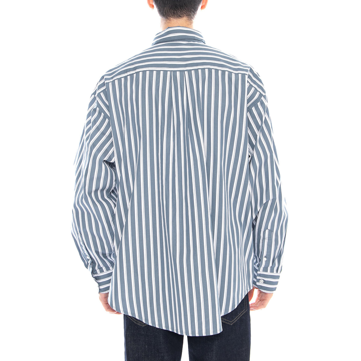 L/S Malden Shirt - Malden Stripe, Angelite - Camicia Uomo Blu / Bianca I035334.3CYXX . CARHARTT WIP 