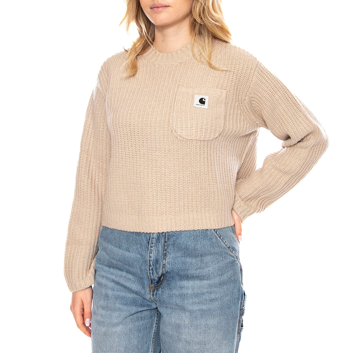 W Mira Sweater - Beige - Maglione Girocollo a Coste Donna I035382_2LP_XX . CARHARTT WIP 