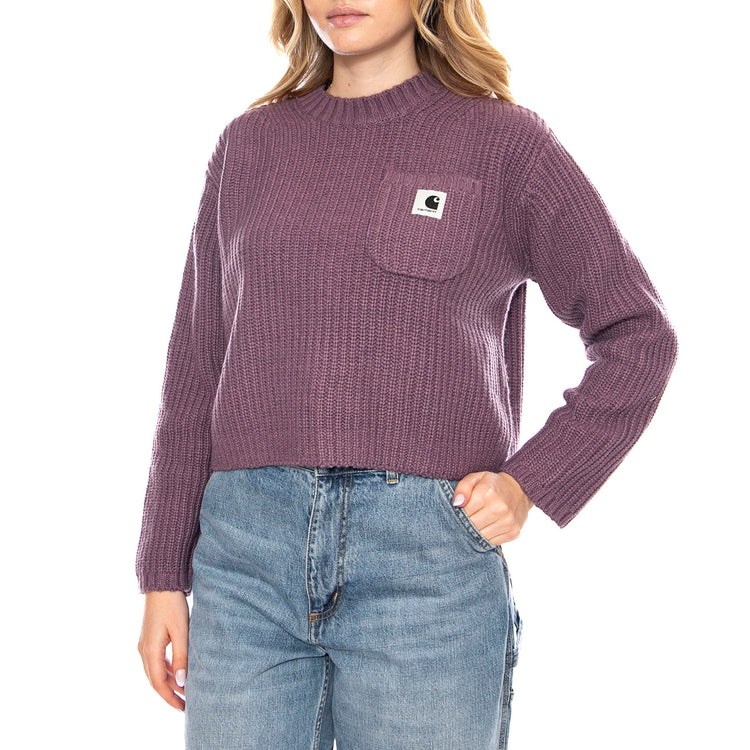 W Mira Sweater - Viola - Maglione Girocollo a Coste Donna I035382_33I_XX . CARHARTT WIP 