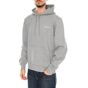 Hooded Script Embroidery Sweat -- Felpa Uomo Cappuccio Grigia I035392.00DXX . CARHARTT WIP 