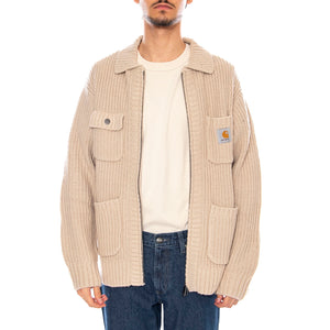 Chore Knit Jacket Fleur De Sel - Cardigan in Maglia Beige I035399.2LPXX . CARHARTT WIP 