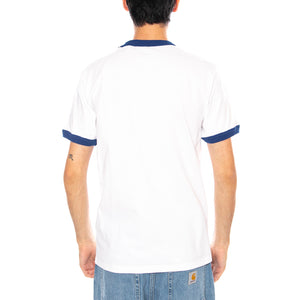S/S Connection Script Ringer T-S White / Wolfsbane - Maglietta  Girocollo Uomo Bianca I035429.3DL4G . CARHARTT WIP 