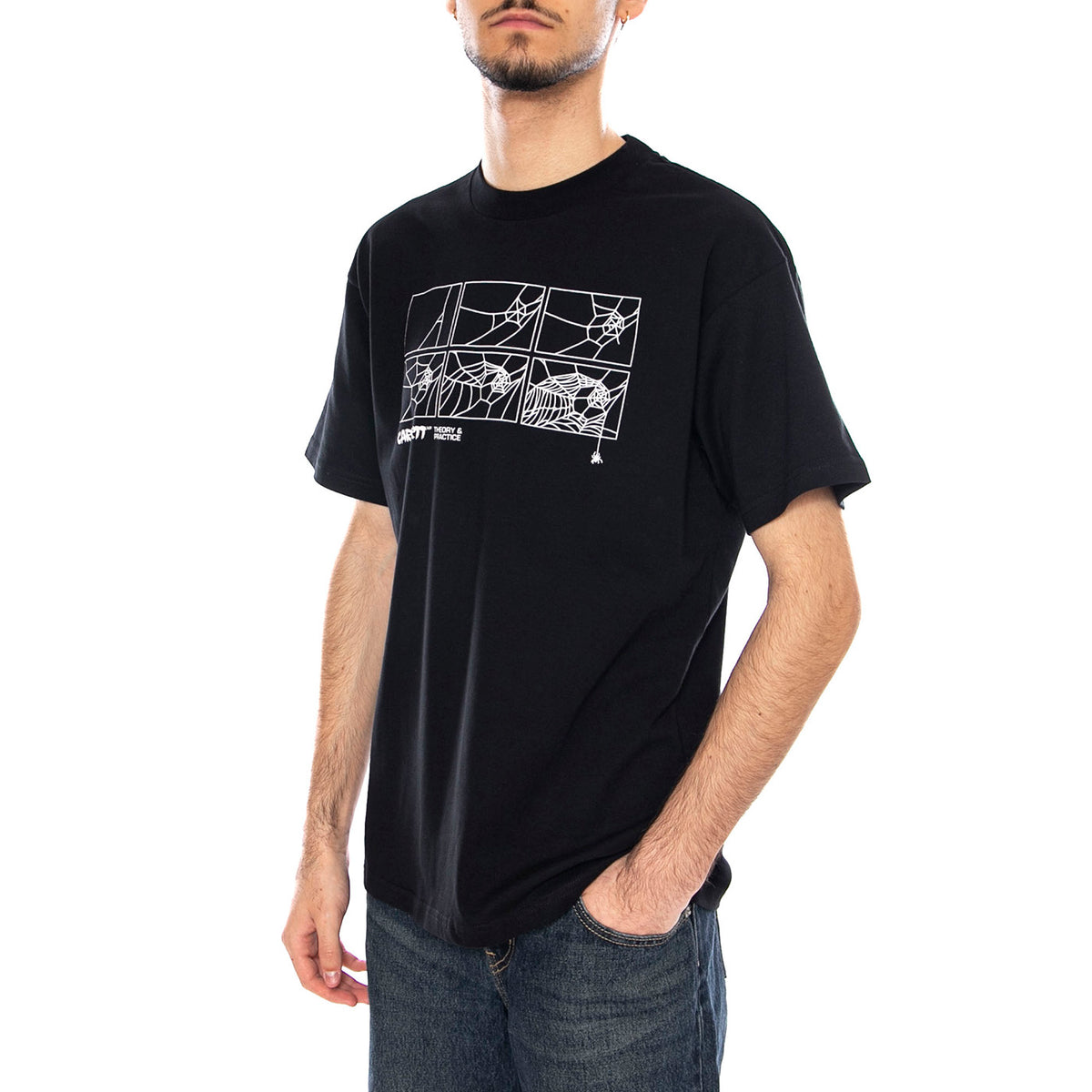 S/S Theory And Practice T-Shirt -- Maglietta Uomo Nera I035501.89XX . CARHARTT WIP 
